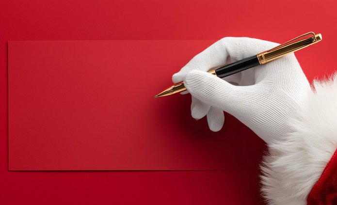 Mikołaj ręką pisząca list